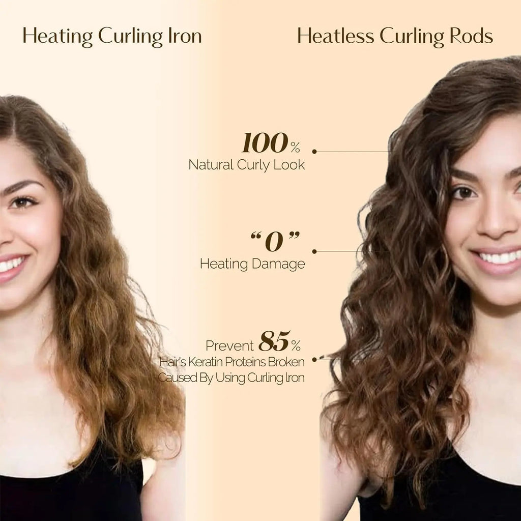 Velvet Heatless Hair Curler Rods - Blush Pink YANIBEST