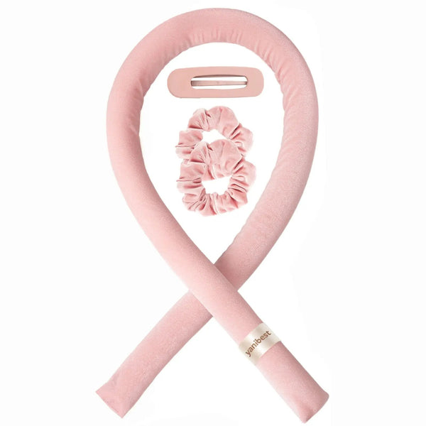 Velvet Heatless Hair Curler Rods - Blush Pink YANIBEST
