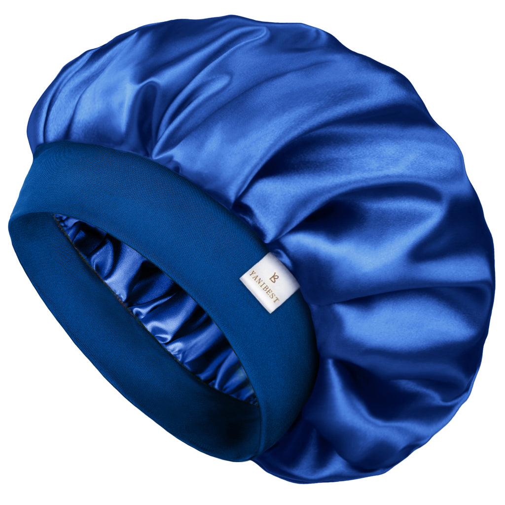 Silk Butter Satin Bonnet Wide Band - Royal Blue
