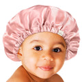 Baby Silk Satin Bonnet Adjustable - Pink