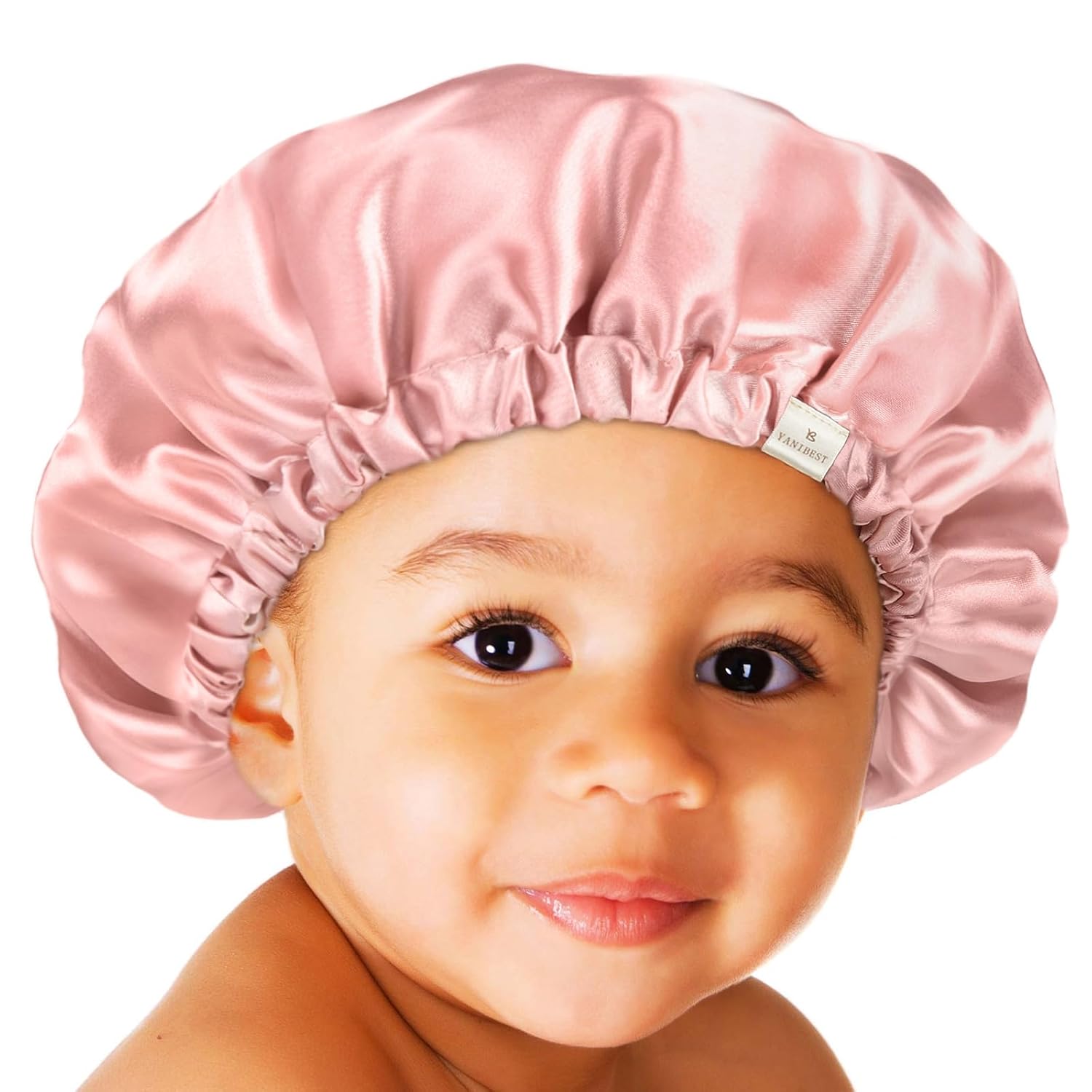 Baby Silk Satin Bonnet Adjustable - Pink