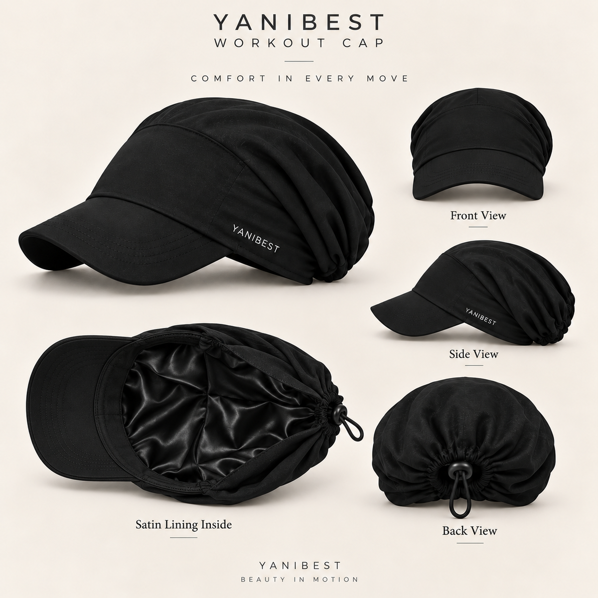Performance Satin-Lined Active Cap | Moisture-Wicking Tennis, Running & Workout Hat