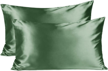 Butter Satin Pillowcases 2 Pack Set| Sage Green