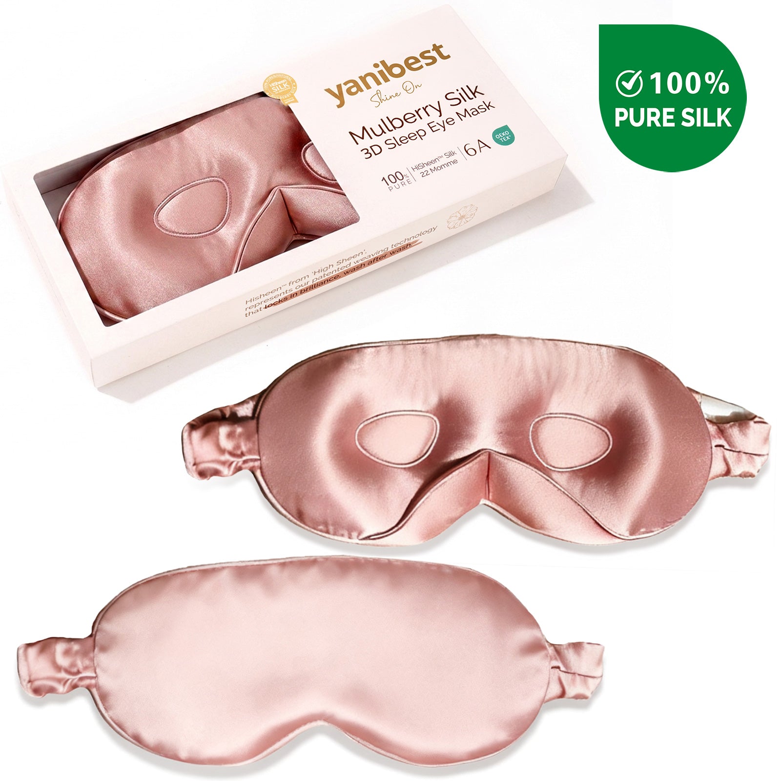 Mulberry Silk 3D Sleep Mask - Pink