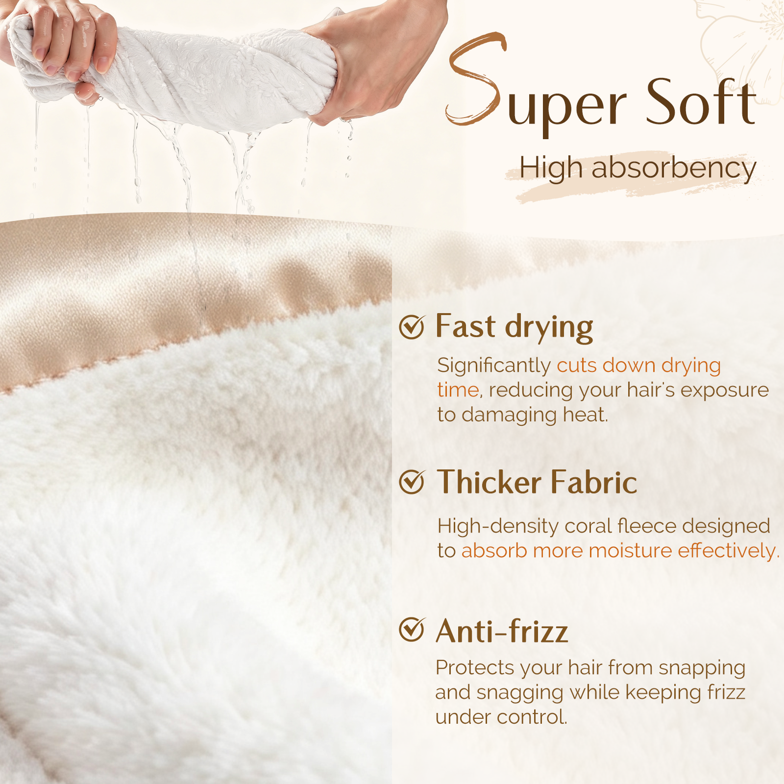 Microfiber Hair Towel - Golden
