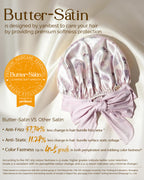 Silk Butter Satin Bonnet with Tie Band - Mist Purple Butterfly