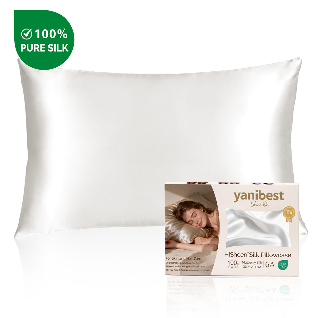 Mulberry Silk Pillowcase 22MOMME 6A | Cream White