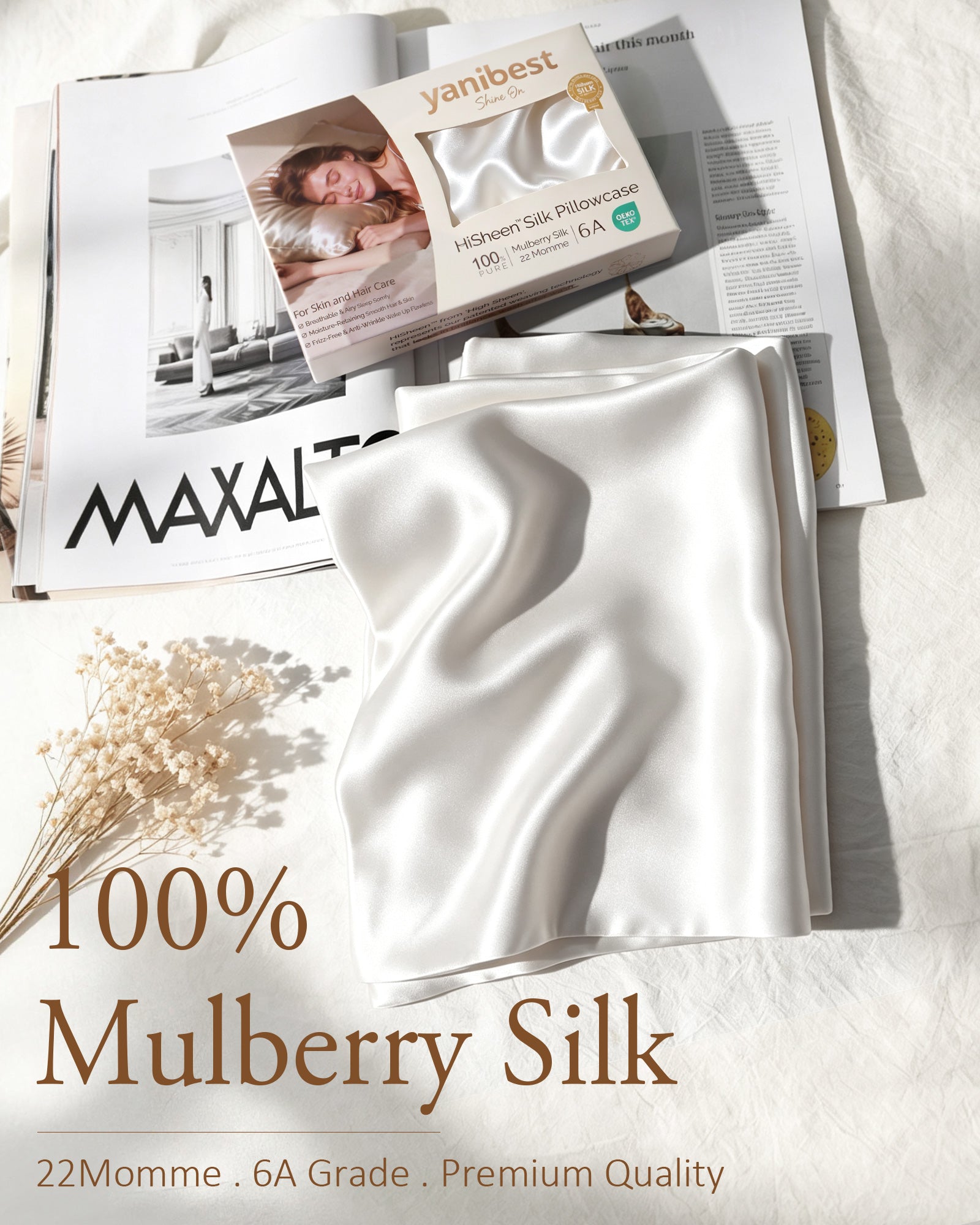 Mulberry Silk 22MOMME Luxury Pillowcase | Silver Gray