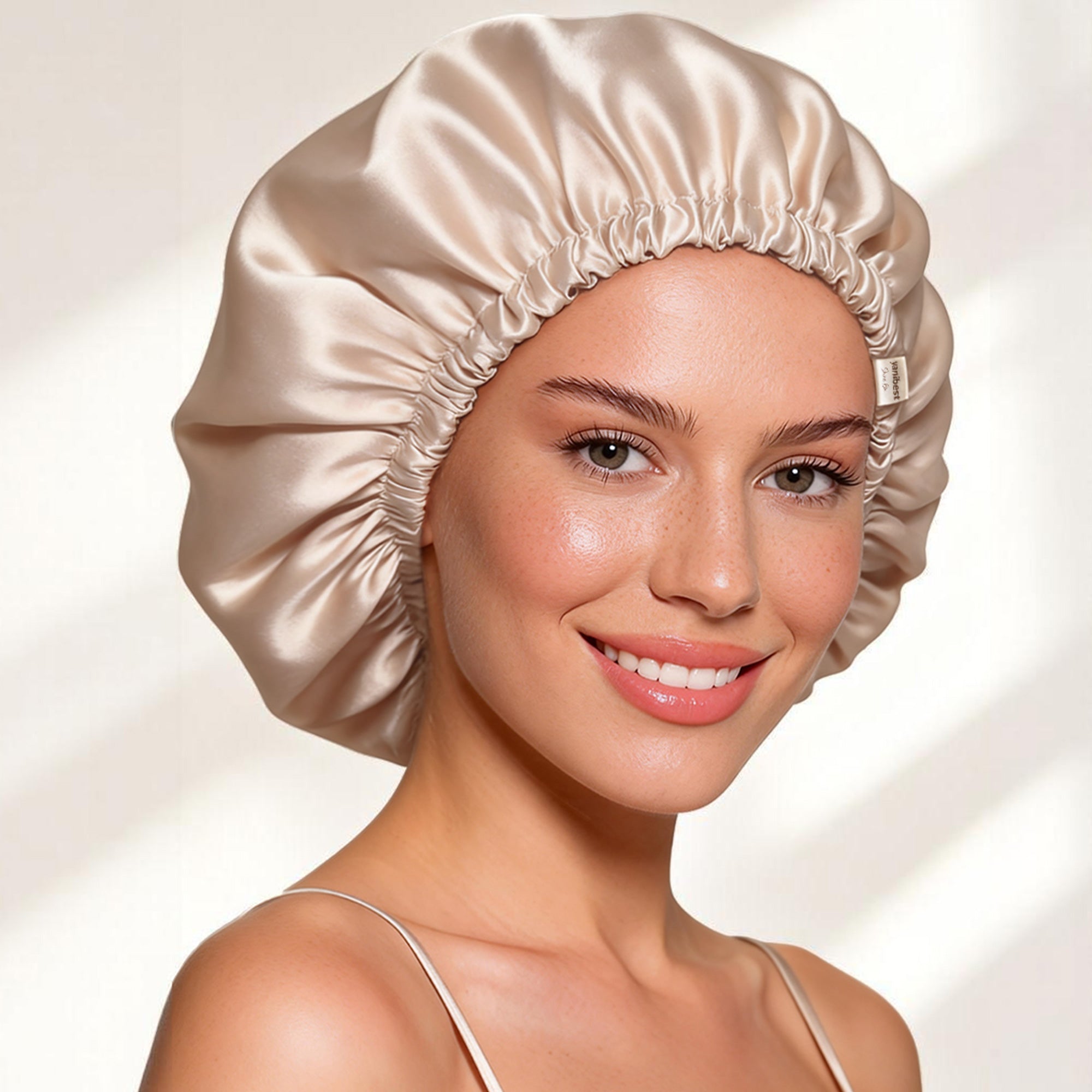 Mulberry Silk Bonnet 22 MOMME Adjustable Elastic - Champagne