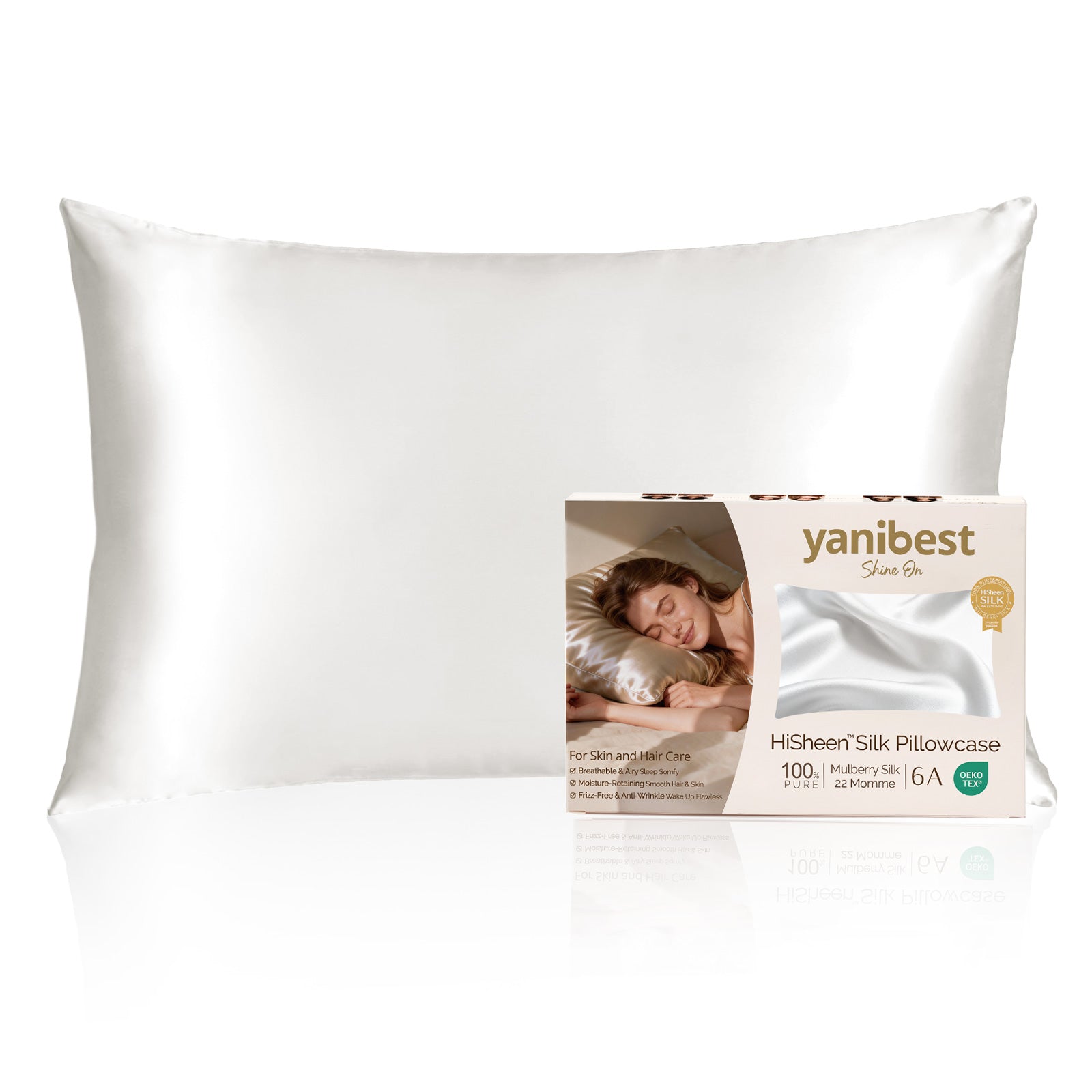 Mulberry Silk 22 MOMME Luxury Pillowcase | Cream White