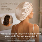 22 MOMME 6A Mulberry Silk Bonnet with Tie Band - Champagne