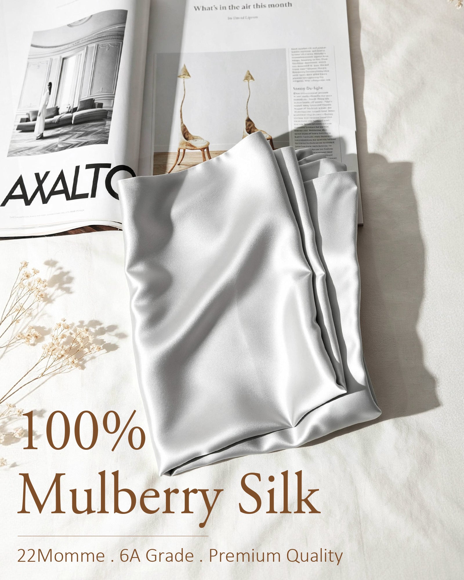 Mulberry Silk 22MOMME Luxury Pillowcase | Silver Grey