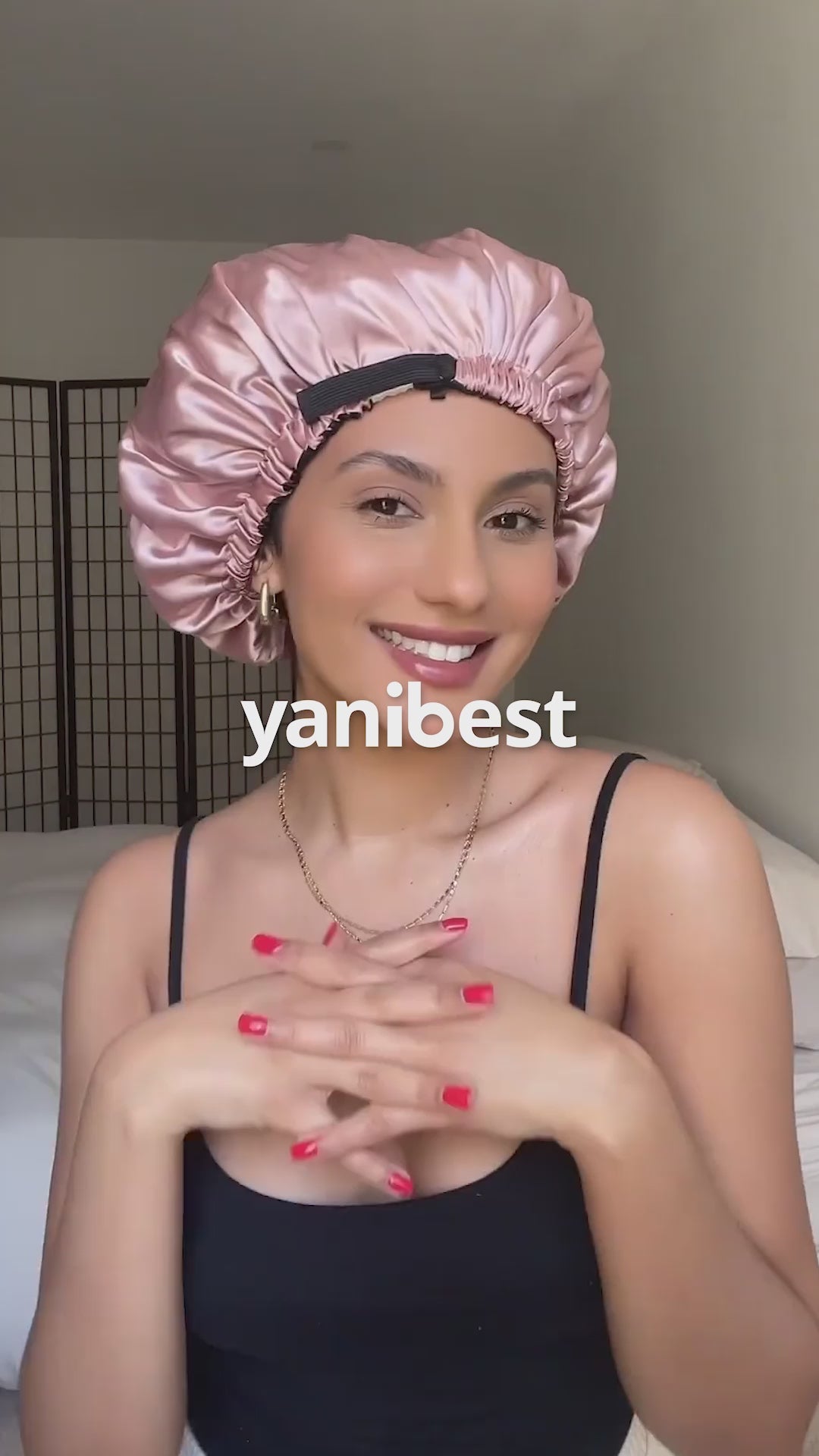 Silk Butter Satin Bonnet Adjustable Elastic - Blush Pink