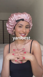 Silk Butter Satin Bonnet Adjustable Elastic - Blush Pink