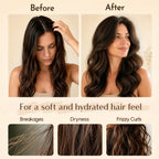 Before and after results using YANIBEST Shea Butter Shampoo Bar on frizzy curly hair
