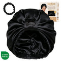 Mulberry Silk Bonnet 22 MOMME 6A Turban - Black