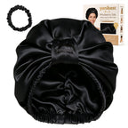 Mulberry Silk Bonnet 22 MOMME Classic Turban - Black