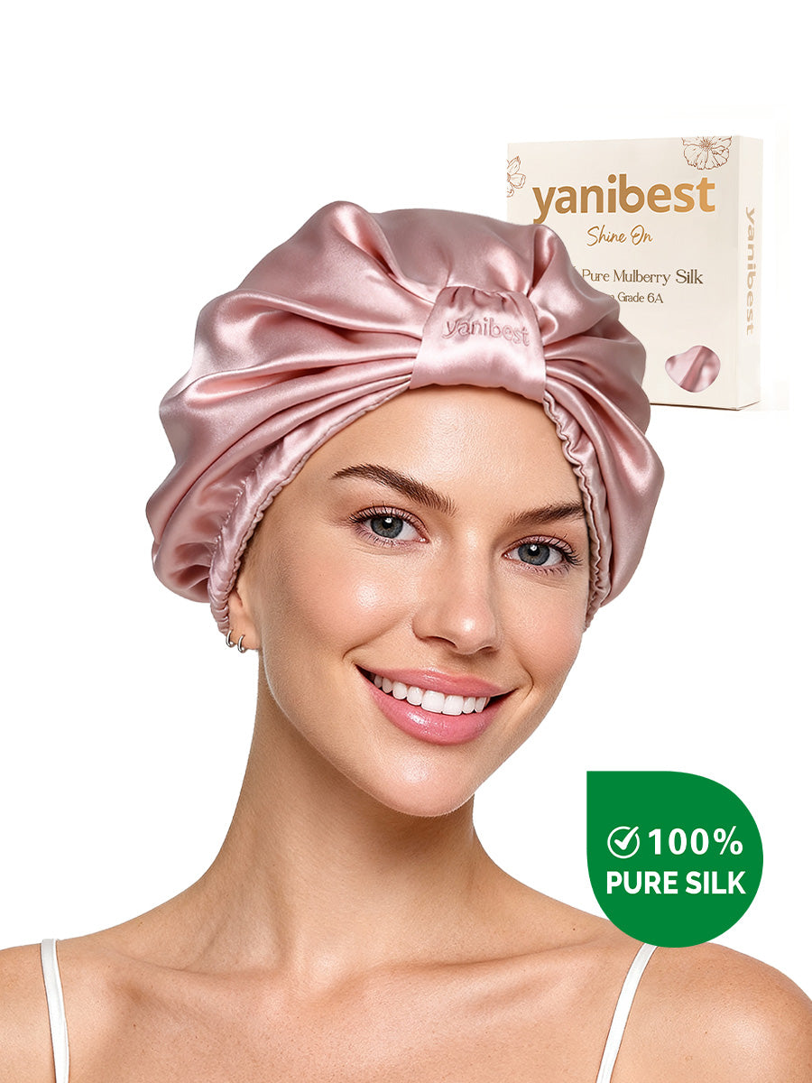 Mulberry Silk Bonnet 22 MOMME Classic Turban - Pink