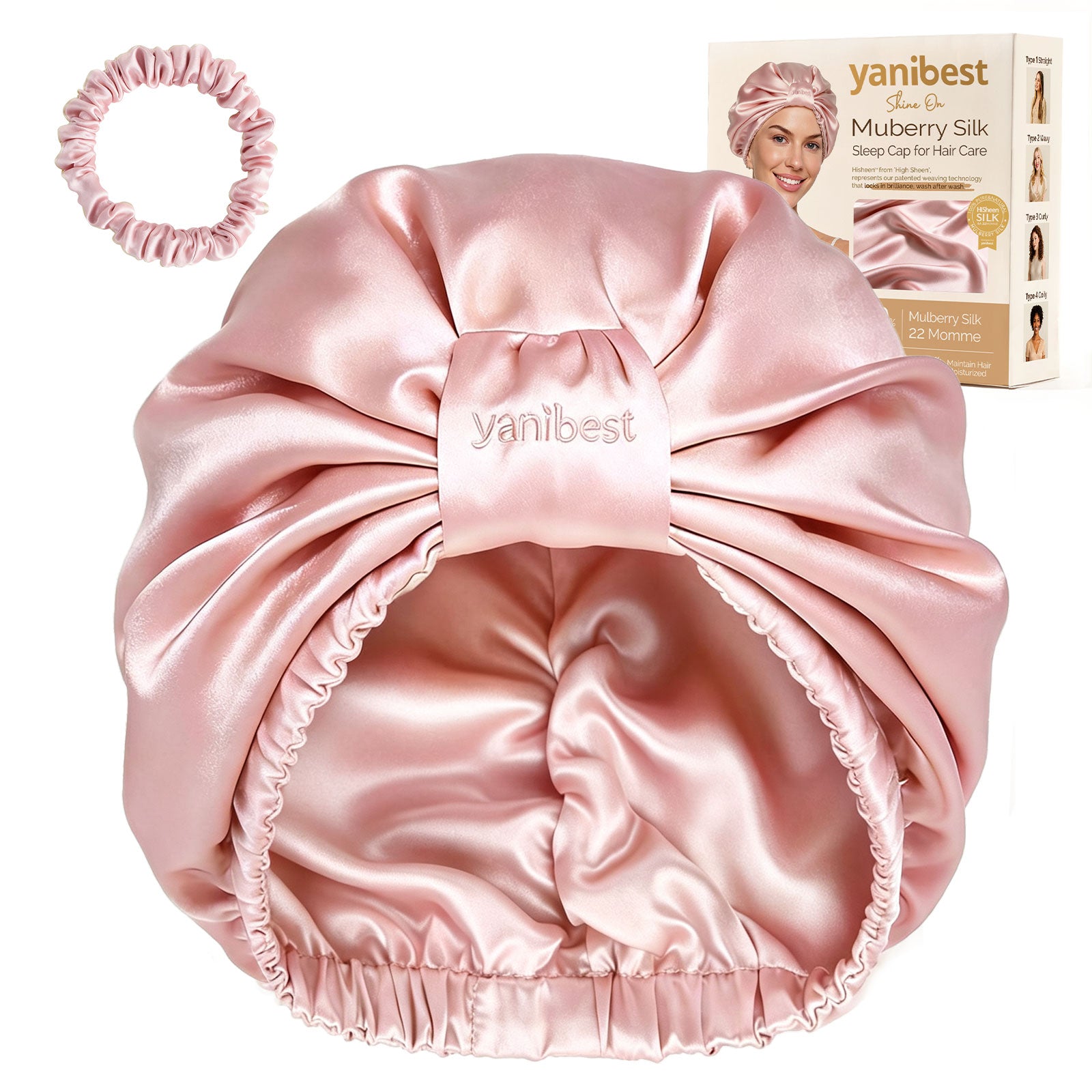 Mulberry Silk Bonnet 22 MOMME Classic Turban - Pink