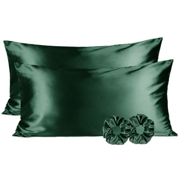 Butter Satin Pillowcases 2 Pack Set| Olive Green