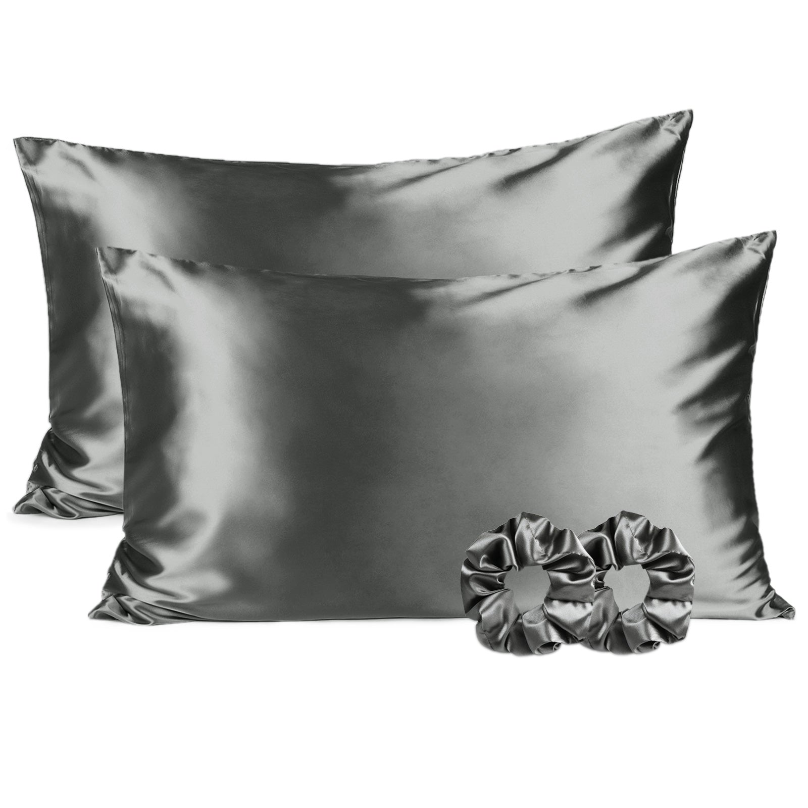Butter Satin Pillowcases 2 Pack Set| Modern Gray