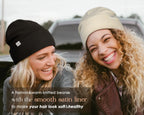 Butter-Satin Lined Winter Beanie Hat| Black Black YANIBEST