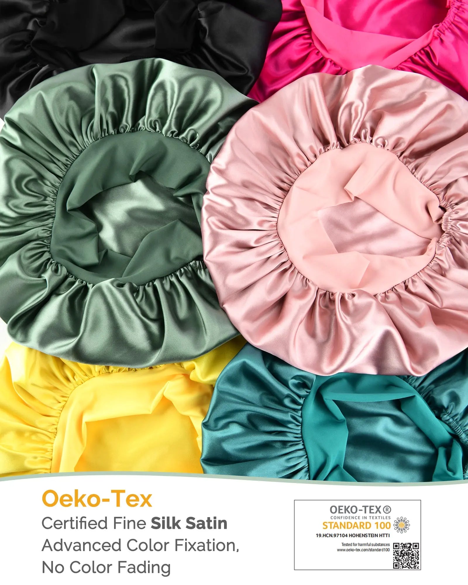 Double Layer Satin Bonnet with Tie Band| Hot Pink YANIBEST