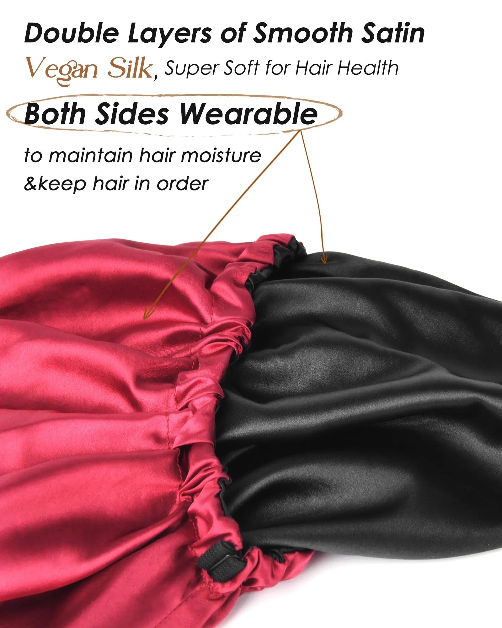 Long Tail Satin Bonnet| Burgundy Red YANIBEST