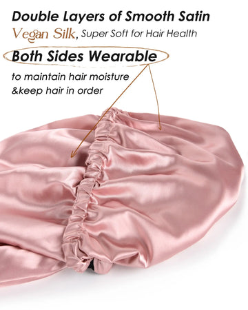 Butter Satin Bonnet For Braids - Millennium Pink