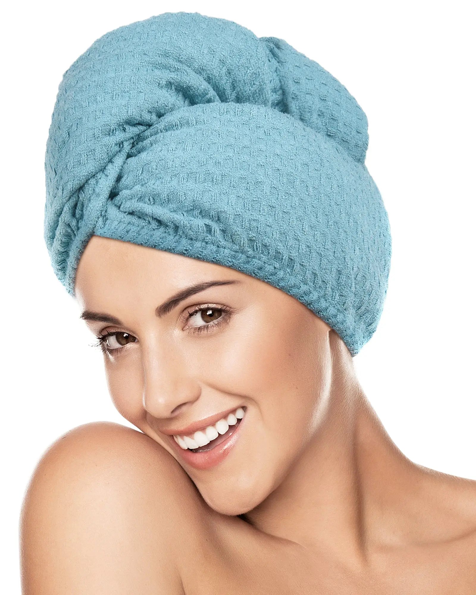 Mircrofiber Hair Towel Turban 2 in 1 - Blue YANIBEST