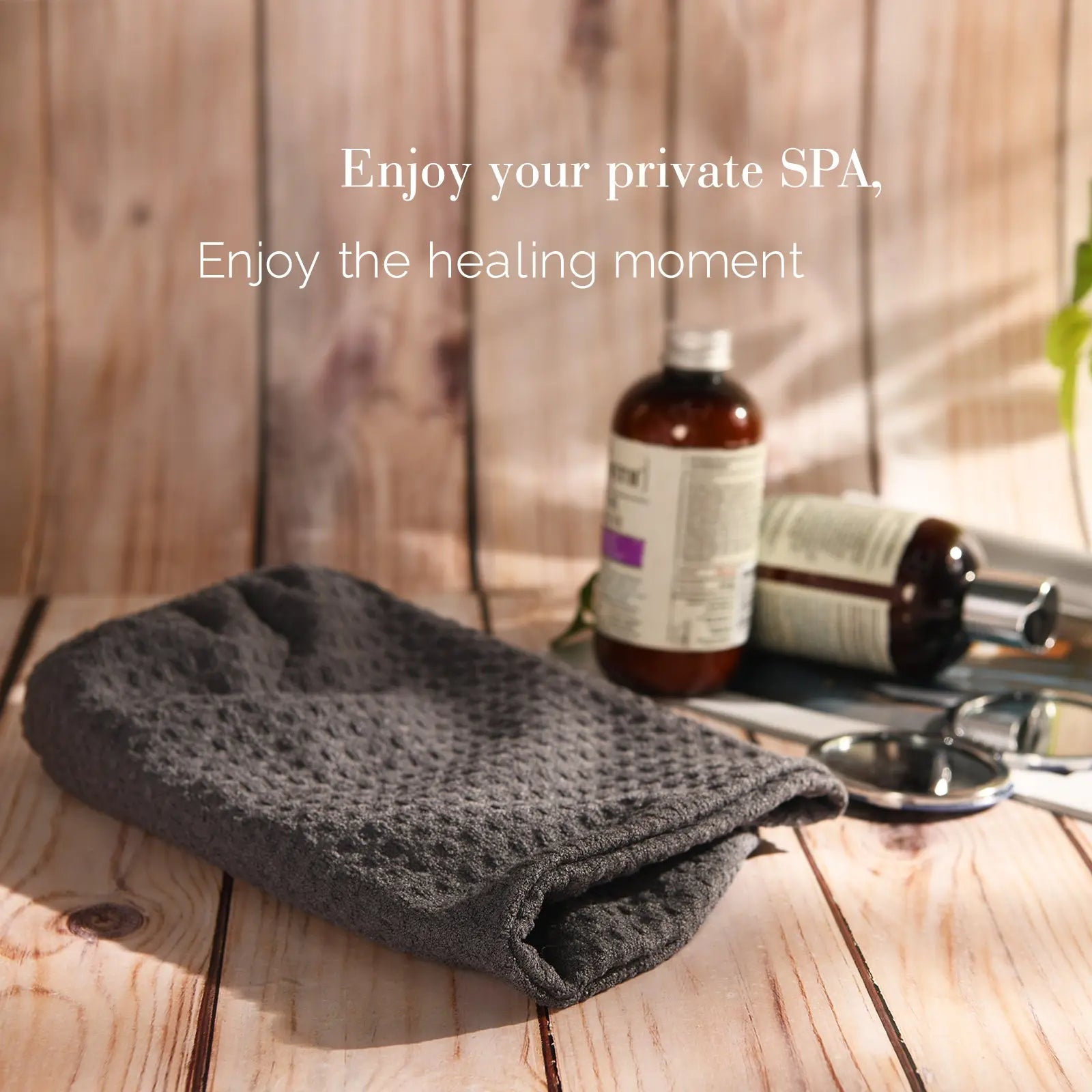 Mircrofiber Hair Towel Turban 2 in 1 - Gray YANIBEST