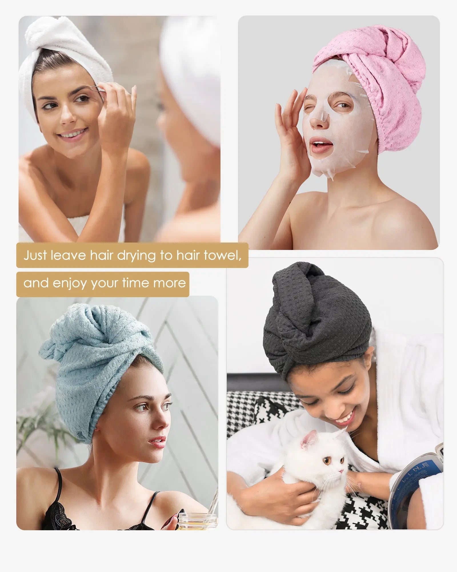 Mircrofiber Hair Towel Turban YANIBEST