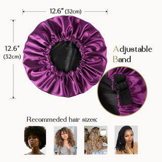Reversible Satin Bonnet with Scrunchie| Amethyst Purple YANIBEST
