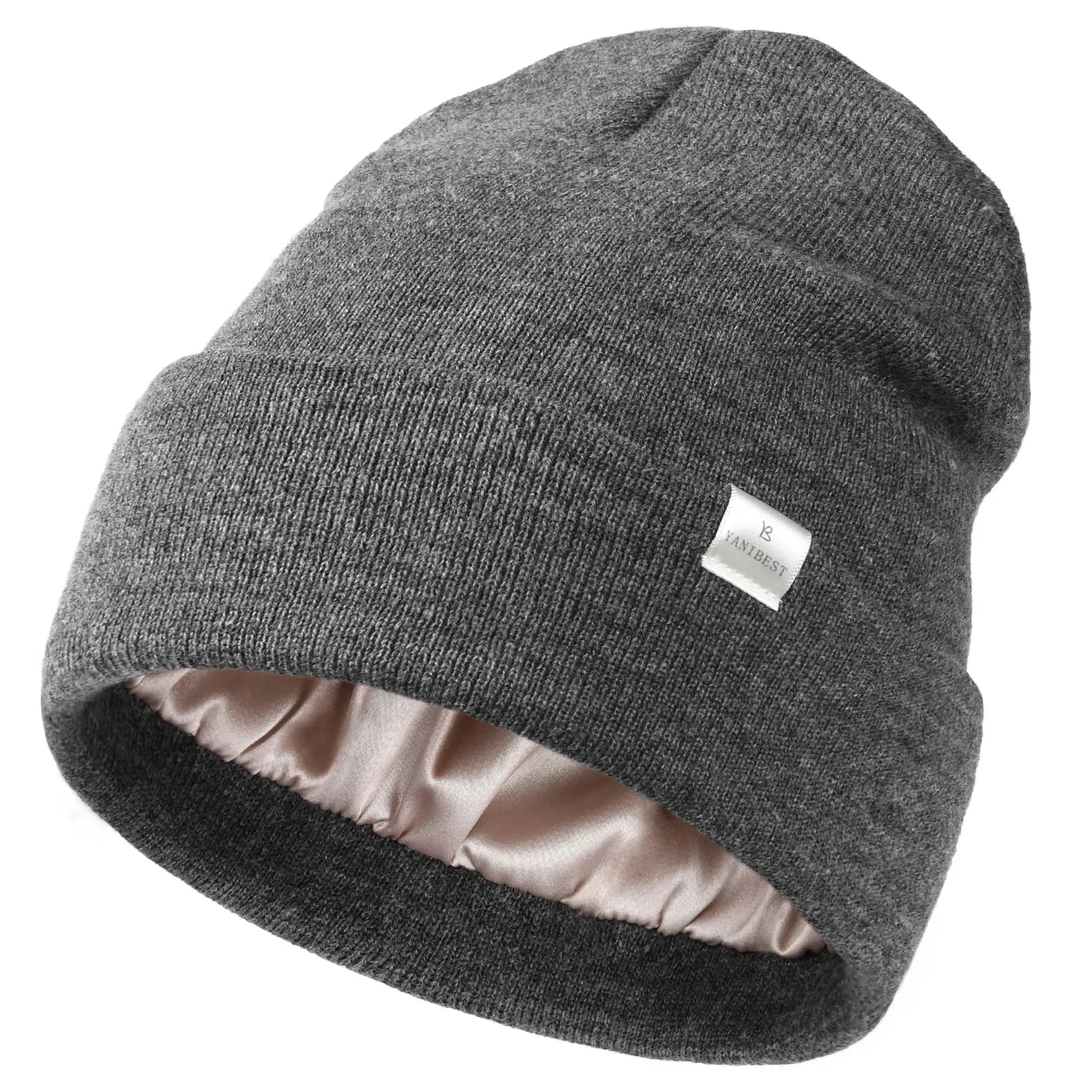 Satin Lined Winter Beanie Hat| Dark Grey YANIBEST