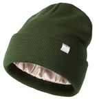 Satin Lined Winter Beanie Hat| Forest Green YANIBEST