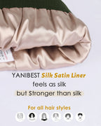 Satin Lined Winter Beanie Hat| Forest Green YANIBEST