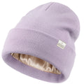 Satin Lined Winter Beanie Hat| Lavender Purple YANIBEST