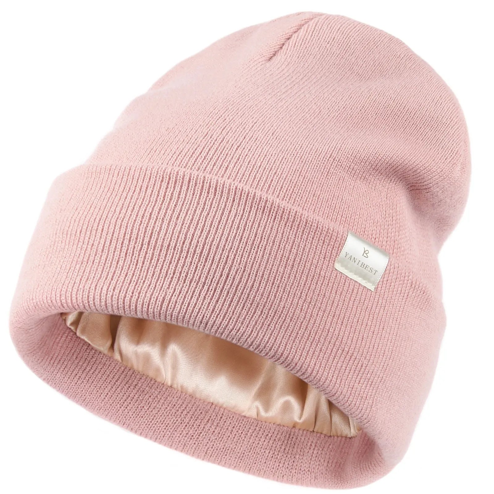 Satin Lined Winter Beanie Hat| Rose Pink YANIBEST