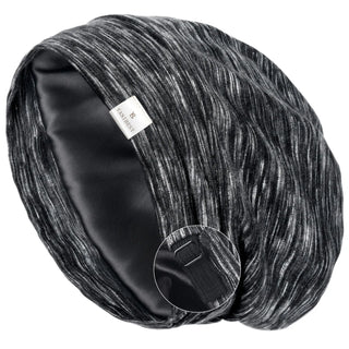 Slouchy Butter-Satin Lined Cap| Black YANIBEST