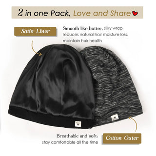 Slouchy Satin Lined Cap| 2in1 YANIBEST