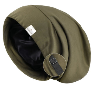 Slouchy Satin Lined Cap| Olive Green YANIBEST 22.99